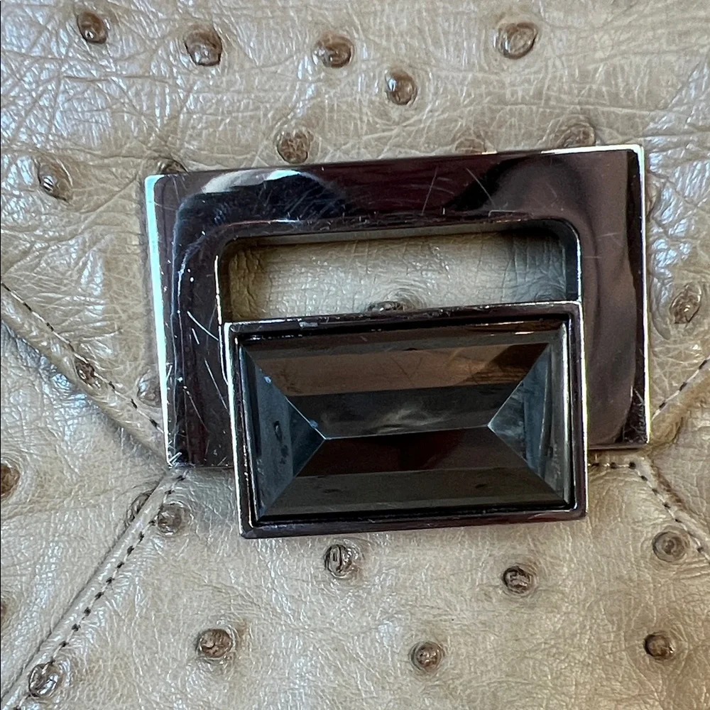 Kara Ross nude ostrich handbag with detachable shoulder strap - Picture 5 of 13